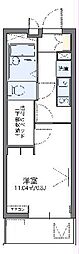 グランエスポワール2 1Kの間取図画像