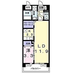 ハッピーノ・コア 2階1LDKの間取り
