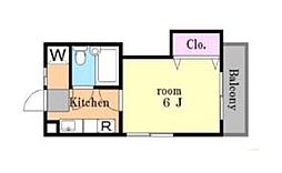 東急目黒線 不動前駅 徒歩3分の賃貸アパート 3階1Kの間取り