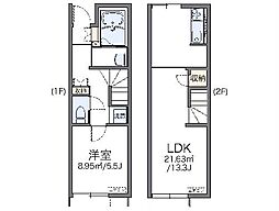 レオネクストカンパニュラ 1階1LDKの間取り