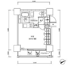 ParkCube愛宕山タワー ワンルームの間取図画像