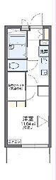 レオパレスレモンの木 1Kの間取図画像