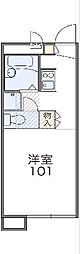 レオパレスチュウチク 1Kの間取図画像