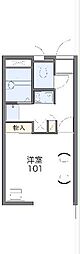 レオパレスプレシアス 1Kの間取図画像