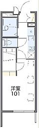 レオパレスフーカ西町 1Kの間取図画像