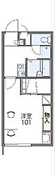 レオパレスM&K 1Kの間取図画像