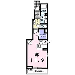 レーヴ今川B ワンルームの間取図画像