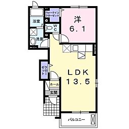 プロムナード2 1LDKの間取図画像