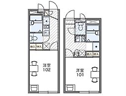 レオパレスサニーホームズ2 1Kの間取図画像