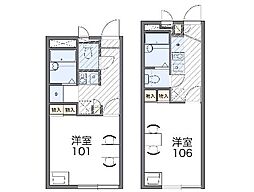 レオパレスＣｏｍｏ 2階1Kの間取り