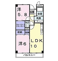 コートピアＣ 1階2LDKの間取り