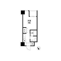京急本線 八丁畷駅 徒歩5分の賃貸マンション 6階1Kの間取り