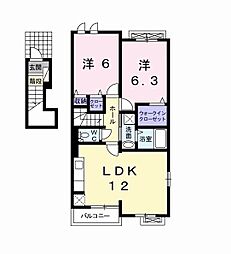 ラ・メール 2LDKの間取図画像