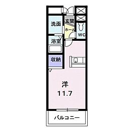 JR東海道本線 逢妻駅 徒歩4分の賃貸マンション 2階ワンルームの間取り