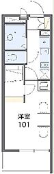 レオパレスアリビオ 1Kの間取図画像