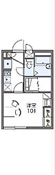 レオパレスユビキタスH 1Kの間取図画像