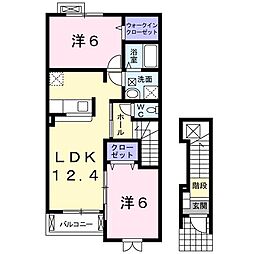 メゾン・ド・ジェルメ 2LDKの間取図画像