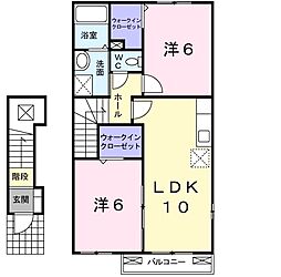 ジェルメブリアンA 2LDKの間取図画像