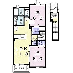 サカイネオレジデンス 2LDKの間取図画像
