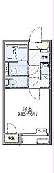 レオネクストエクレール 1Kの間取図画像