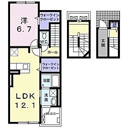 アジュール・ココ 1LDKの間取図画像