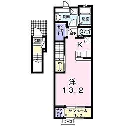 ラシック米津 ワンルームの間取図画像