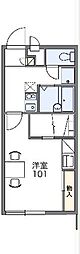 レオパレス輝 1Kの間取図画像