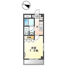 エルアール豊坂 1Kの間取図画像
