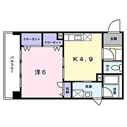 MYCパレス元住吉 1Kの間取図画像