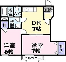プリマベーラ 2DKの間取図画像