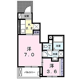 エストレーラ 1LDKの間取図画像