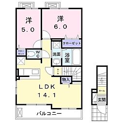 ブリーズ 2LDKの間取図画像
