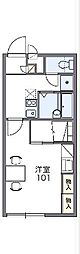 レオパレス白鳥 1Kの間取図画像