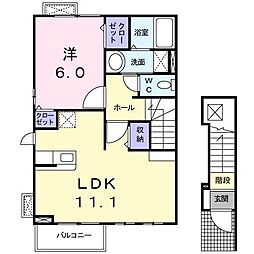 プラウド幕張本郷4 1LDKの間取図画像
