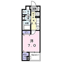 サングリーン 1Kの間取図画像