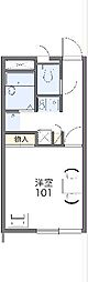 レオパレスモンテローザ 1Kの間取図画像