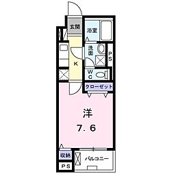 リュー・セレノ 1Kの間取図画像