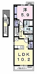 アンダンテ2 1LDKの間取図画像