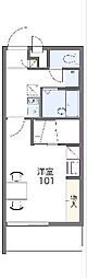 レオパレスユーリッチ 1Kの間取図画像