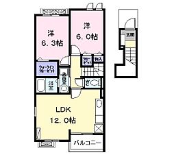 サンリット3 2LDKの間取図画像