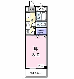 メゾンラスター 1Kの間取図画像