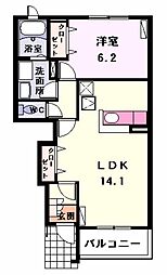 カルムメゾン 1LDKの間取図画像