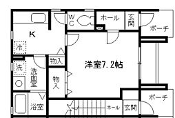 カーササンライズ 1Kの間取図画像