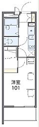 レオパレスゆうなぎ 1Kの間取図画像