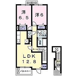 ピクシーラビットC 2LDKの間取図画像