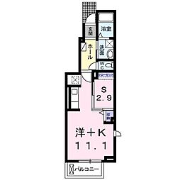 ラポールリアン ワンルームの間取図画像