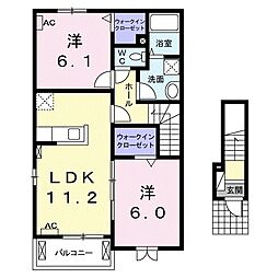 ルミエール2 2LDKの間取図画像