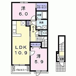 プリムラコリーヌ 2LDKの間取図画像