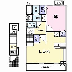 ジェルメ 1LDKの間取図画像
