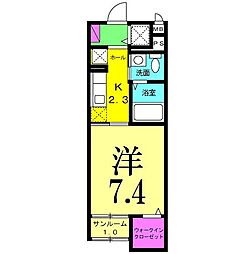 ラポールジョイ松戸 1Kの間取図画像